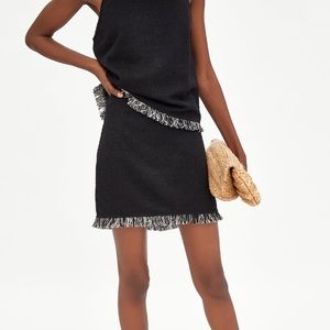 Zara faux tweed mini skirt
